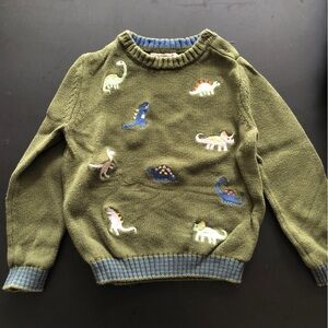 2T Olive Green Dinosaur Sweater